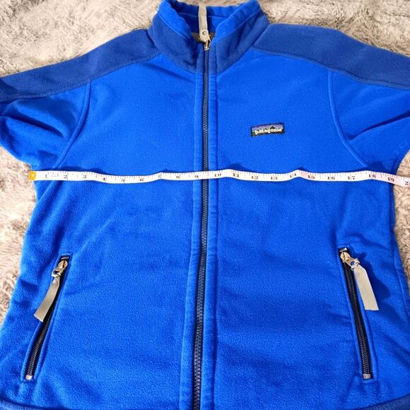 PATAGONIA Blue Fleece Zip Jacket Outdoor Warm Cozy Men's Small or Youth XL/XXL - Picture 8 of 12
